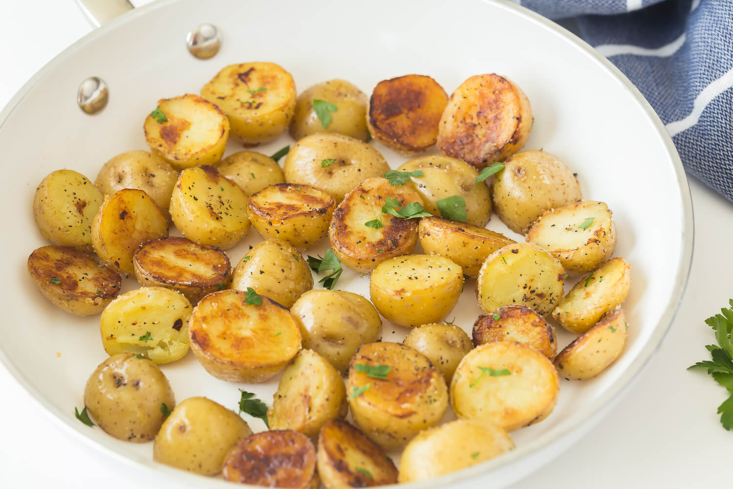 Pan Fried Baby Potatoes - The Farmwife Feeds
